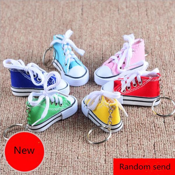 

3D Novelty Canvas Sneaker Tennis Shoe Keychain Key Chain Party Jewelry 100pcs random colors send YYA1069