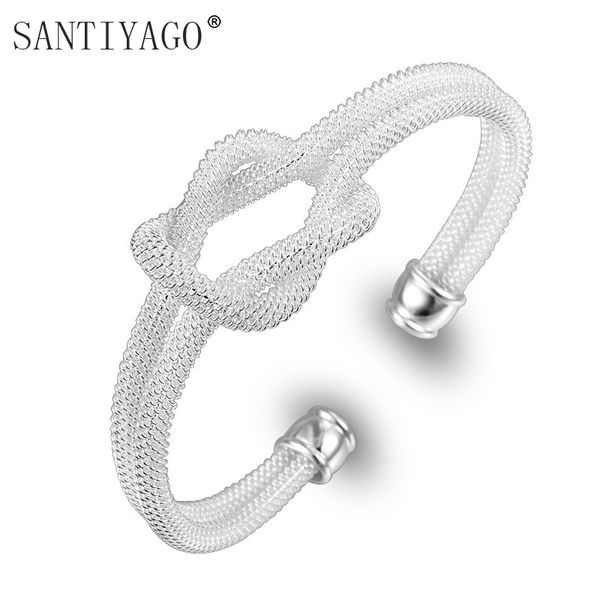 

silver plated bangles for women silver plated twist net adjustable cuff bangle fashion bracelet women jewelry, Black