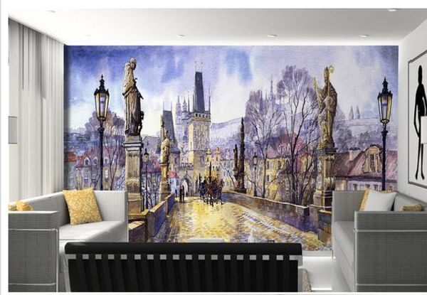 Bridge Gothic Bridge Gothic Architecture Painting Background Wall Wallpaper For Walls 3 D For Living Room Colorful Wallpaper Colour Wallpapers From
