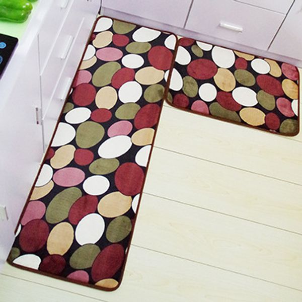 

2017 new pastoral dots kitchen flannel mat absorb water floor carpet home entrance/hallway doormat anti slip door area rug