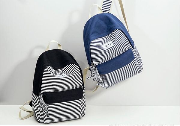 

schoolbag canva+oxford fabric fabric backpack the leisure fashion striped backpack outdoor travel bags high-capacity knapsack a13