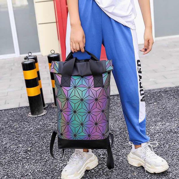 

Backpack rhombu men women backpack diamond lattice fa hion bag and lei ure bag 49 27 9cm