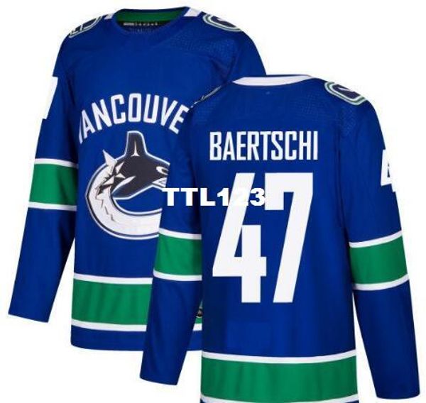 

real men real full embroidery 2018 vancouver canucks jersey #47 sven baertschi hockey jersey or custom any name or number jersey, Black;red