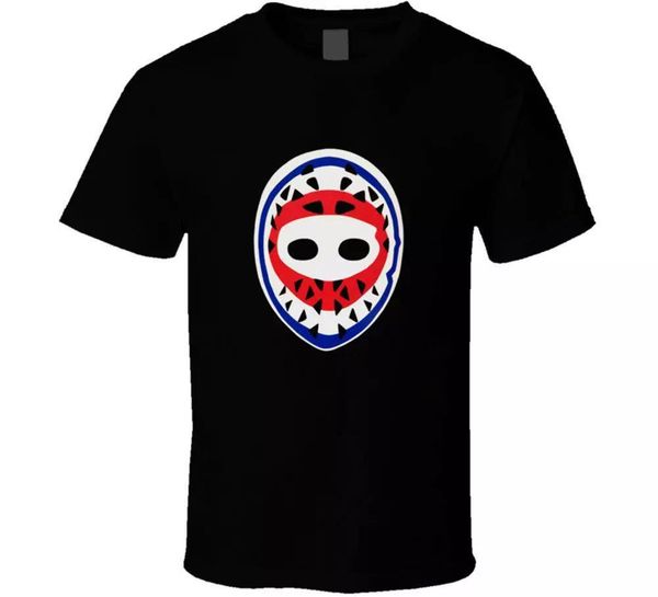 

goalie mask hockey ken dryden montreal canadiens retro 1970s men's black t-shirt t shirts short sleeve leisure fashion summer, White;black