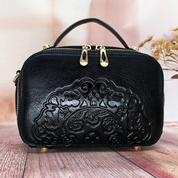 

vintage embossed women handbags female totes bag handbag fashion cowhide leather ladies shoulder bag messenger women purse