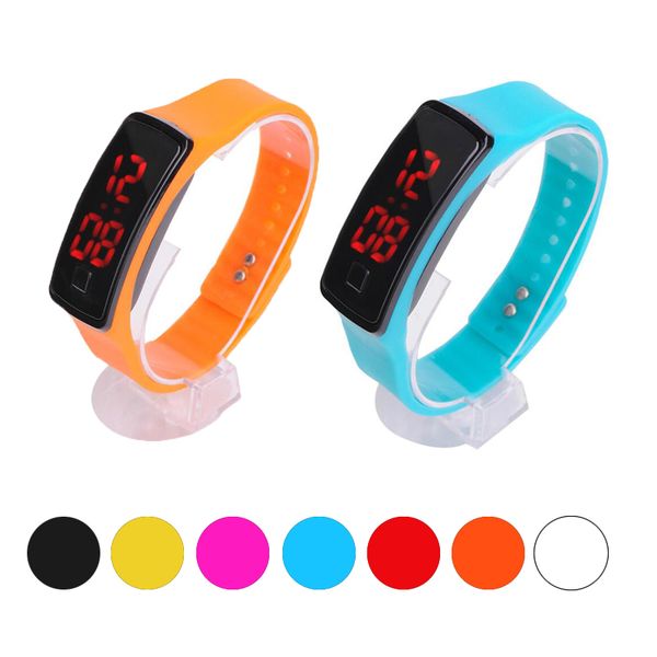 

New Fashion Sport LED Watches Candy Jelly men women Silicone Rubber Touch Screen Digital Watches Bracelet Wrist watch 200pcs