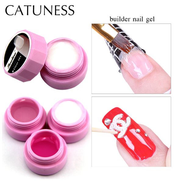 

catuness builder gel quick extension poly gel pink white clear acrylic glue soak off lucky nail art lacquer manicure tool, Red;pink
