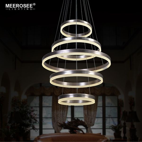 

современные светодиодные подвесные светильники 5 круг кольца подвесной светильник для foryer гостиная креативные светодиодные светильники lu