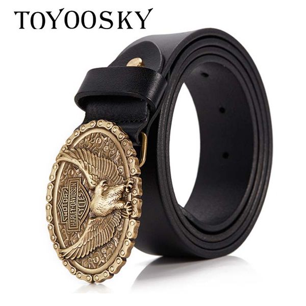 

men belt designer leather strap male beltbuckle belts for men girdle wide belts with hawk genuine cow-skin belttoyoosky, Black;brown