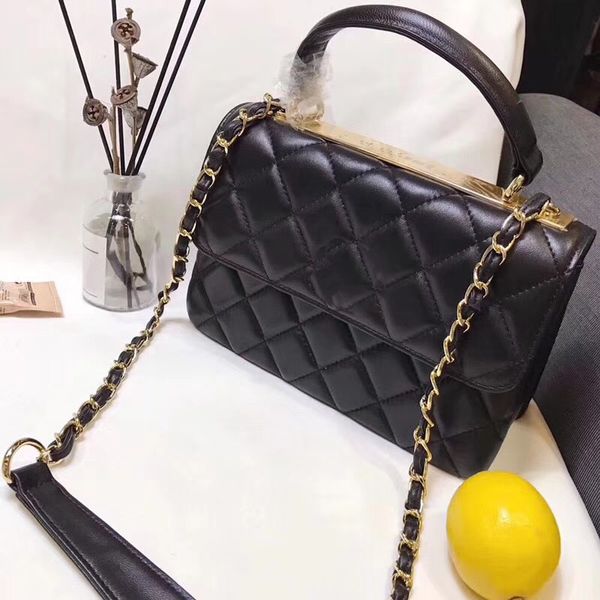 

AAAA quality women leather bag shoulder bags chain crossbody bag famous brand quilted lattice handbags France luxury designer purse 2018