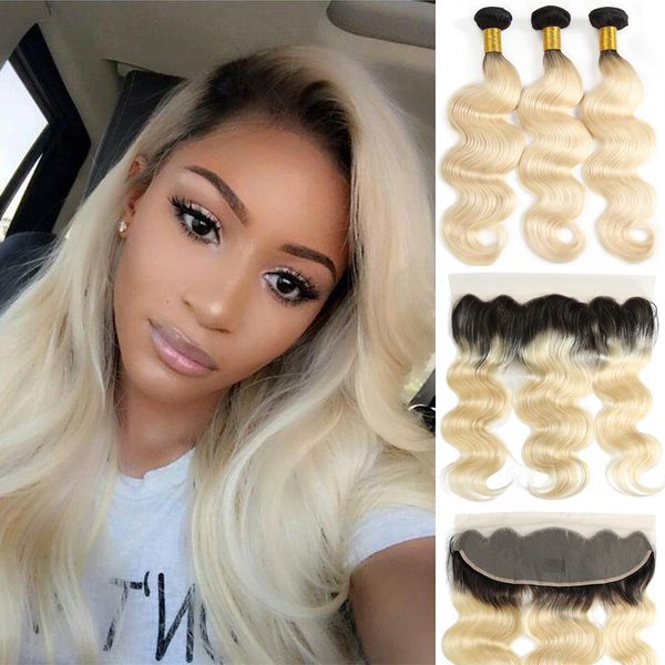 2019 Ombre 1b 613 Bleach Blonde Brazilian Peruvian Malaysian