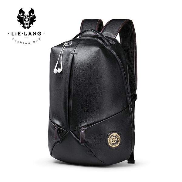

2018 fashion men's leather backpack luxury designer youth cool backpacwaterproof lapbags geometric backpack travel bags