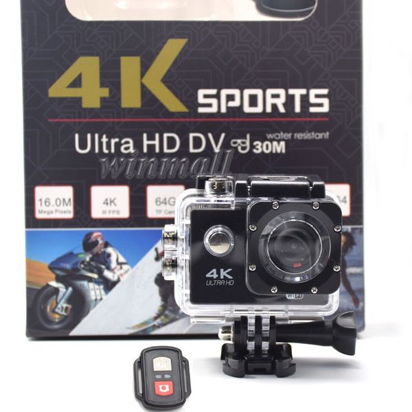 

4k action camera with remote control 1080p full hd sport camera waterproof dv retail package full accessories