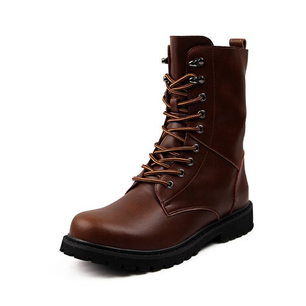

100% genuine leather men boots breathable high shoes outdoor casual men winter shoes autumn boots for men botas homme, Black