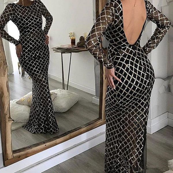 

arabic черные платья выпускного вечера с sparkly блестки crew вырез с длинным рукавом русалка пола длина юсеф aljasmi вечерние платья, Black