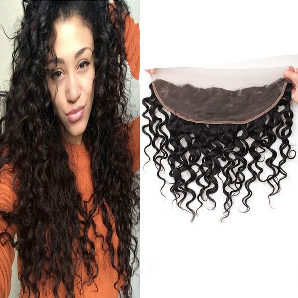 

монгольские человеческие волосы 13x4 lace фронтальной волна воды фронтальная pre щипковая 13 к 4 кружева лобового влажные и волнистый топ cl, Black;brown