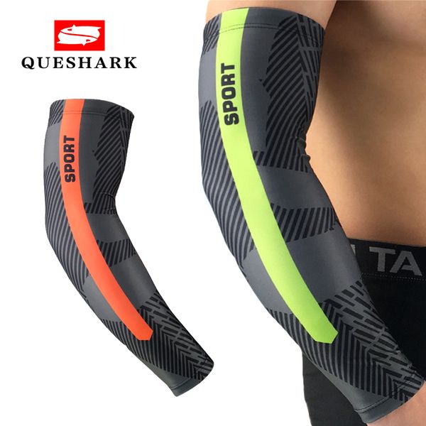 

1pcs men women uv protection compression running arm sleeve golf sports elbow pads riding bike basketball cycling arm warmers, Black