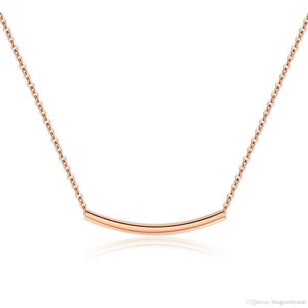 

fashion bar charm choker necklace for women rose gold link chain stainless steel female statement necklace jewelry gift gx1312, Silver