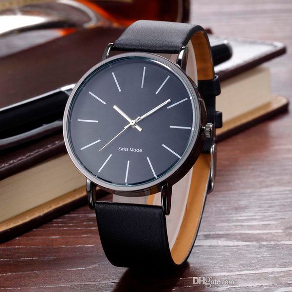 Holdone Nova chegada elegante relógio de couro clássico marca homem mulher senhora menina unisex moda design simples vestido quartzo relógio de pulso reloj hombre