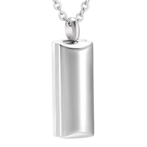 

ijd9998 casket shape pendant necklace for pet/human ashes memorial ash keepsake urns ash holder funeral urn casket pendant necklace, Silver