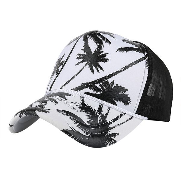 

feitong hip hop mesh baseball cap men women coconut tree print snapback caps adjustable outdoor streetwear trucker hat, Blue;gray
