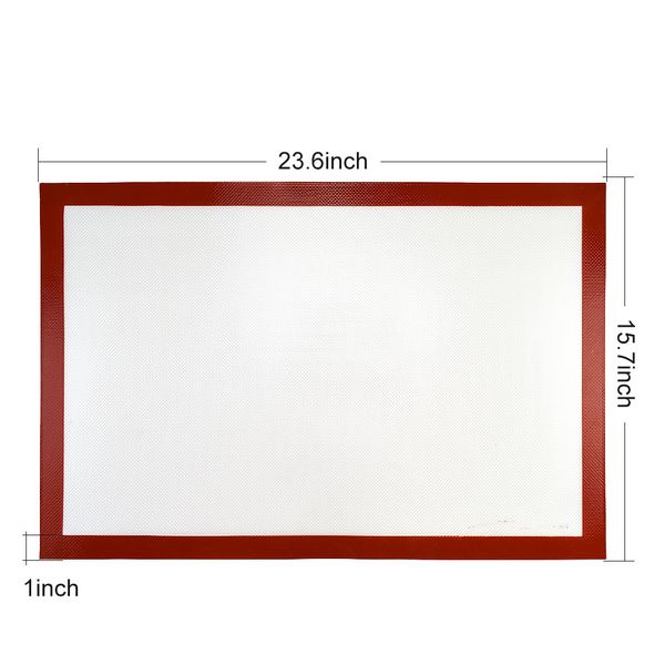

silicone baking mat,large size sheet 23x15 inch non-stick silicone baking sheet for large bake pans & rolling macaron pastry cookie bread