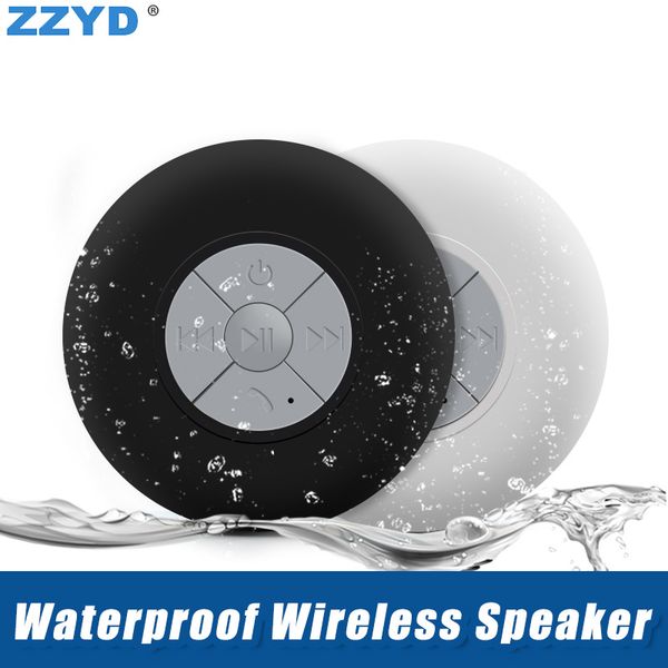 

zzyd mini portable waterproof wireless bluetooth speaker car handsreceive call music suction phone mic for ip 7 8 samsung s8