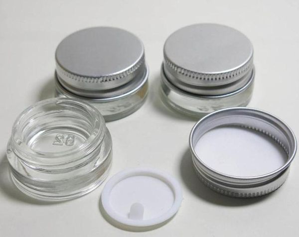 5g de alta qualidade frasco de creme de vidro com tampa de alumínio, 5 ML de boca larga recipiente de cosméticos, olho creme de embalagens de cosméticos SN1356