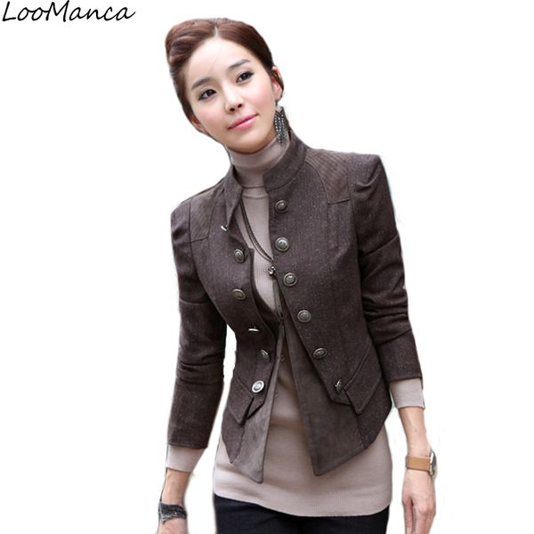 

new 2018 vintage women blazers and jackets spring autumn ladies suit slim short coat blazer mujer female blaser plus size xxl, White;black