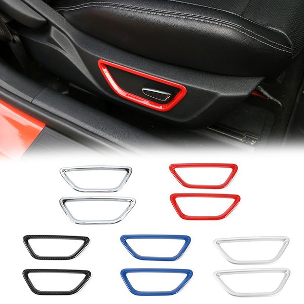 Cubierta circular decorativa para botón de ajuste de asiento de coche, compatible con Ford Mustang 2015-2016, accesorios interiores de coche de alta calidad, 308W