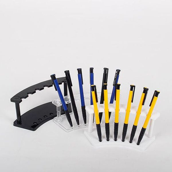 Portapenne in plastica per gioielli con 6 slot, portapenne, portapenne trasparente di alta qualità, bianco, nero, organizer da scrivania ZA5893