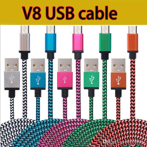 

1M / 2M / 3M ТИП C Кабель Micro USB Нейлоновый Цветной Плетеный V8 Синхронизация данных Высо