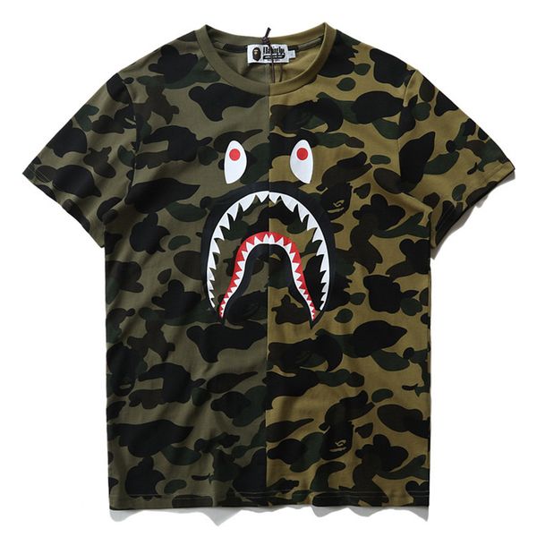 

Summer Designer Luxury T Shirts for Men Tops Brand Shark Mouth Pattern Mens Clothing Short Sleeve Tshirt Mens Tops Streetwear Fashion Tide