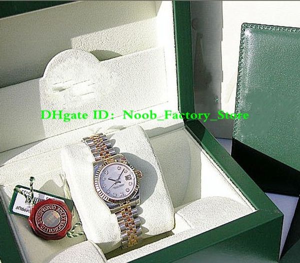 

New factory ale 31mm automatic movement 179173 ladie 18k yellow gold white mop diamond dateju t with original box