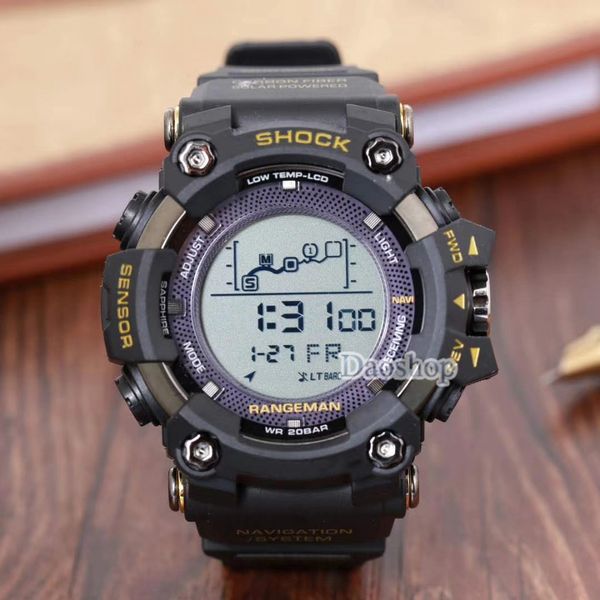 Мужчины PRW Спорт электронный хронограф наручные часы ga 100 110 мужские g часы большой циферблат цифровой водонепроницаемый LED мужской шок наручные часы