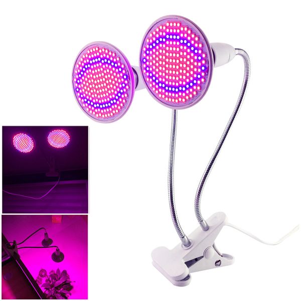 Dual 200 LED Pflanze wachsen Glühbirne Lampe Schreibtisch Clip Halter Set für Blumen Gemüse Indoor Samen wachsen Gewächshaus Hydrokultur