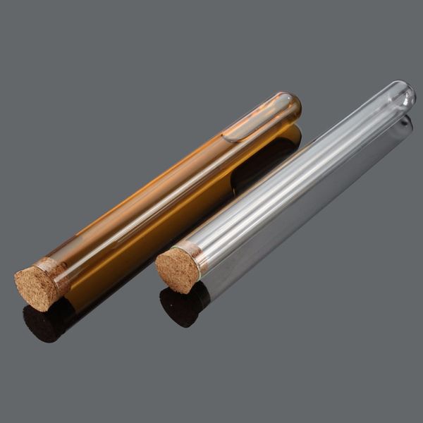 

100pc tran parent pla tic round bottom te t tube with cork topper empty cented tea tube like gla 18x105mm hipping