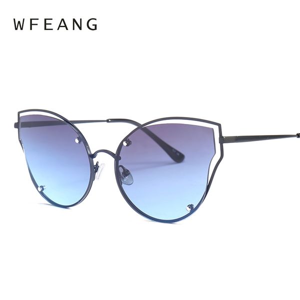 

wfeang fashion women's sunglasses vintage women brand designer shades eyewear cat eye sun glasses, White;black