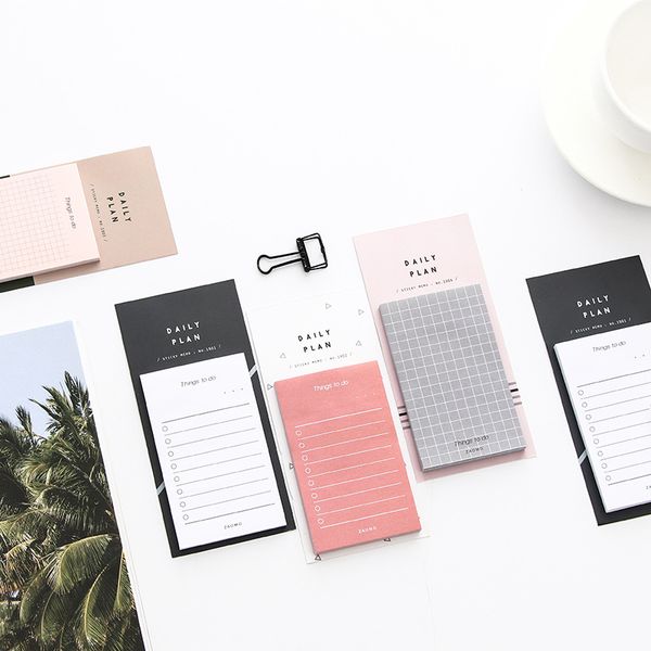 

2 pcs daily plan memo pad things to do list sticky notes bookmark planner agenda remind stationery office school supplies a6707