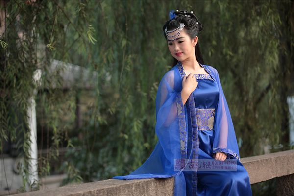 

costume clothes costume women's stage clothes hanfu, Black;red