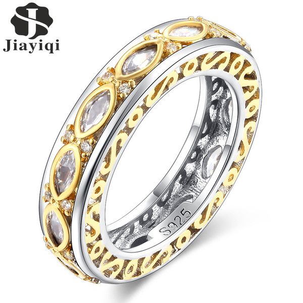 

new fashion silver/gold color crystal cubic zirconia engagement jewelry rings for women, Golden;silver