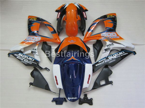 

injection molding fairing kit for suzuki gsxr600 gsxr750 2006 2007 blue orange white fairings gsxr 600 750 06 07 cc34