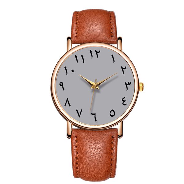 

baosaili sell arab numbers scales men watch women relojes feminino watch black pu leather b-9106, Slivery;brown