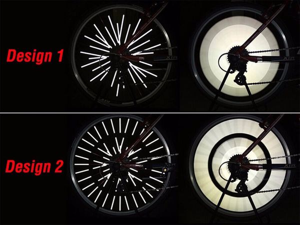 

2018-12pcs bicycle mountain bike riding wheel rim spoke mount clip tube warning light strip reflector reflective outdoor green 75mm