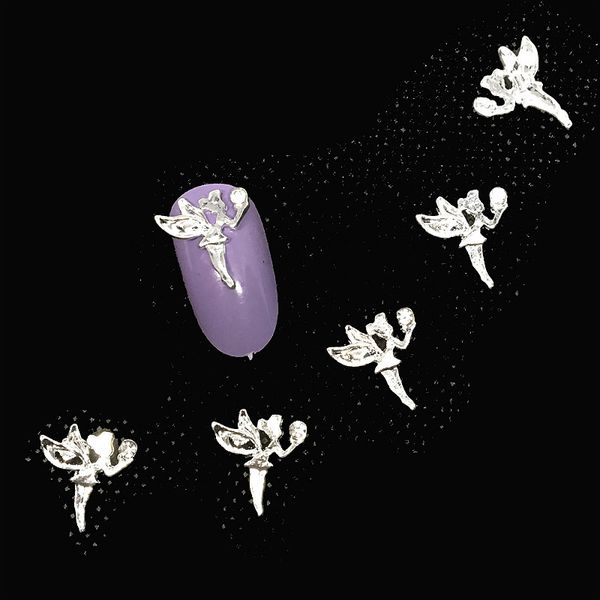 

silver fairy nail art decorations 3d crystal metal nail charms decor kawaii girl nailart supplies shiny diamond design new diy, Silver;gold