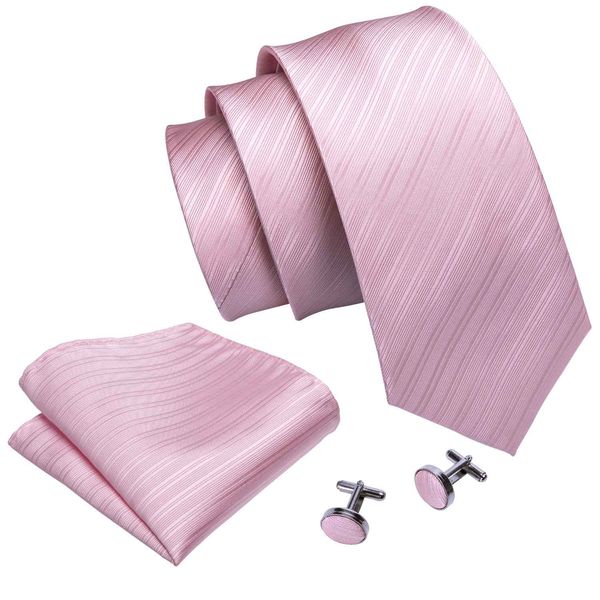 

pink solid color jacquard wovensilk ties for men with handkerchief and cuffs wedding business wholesale fashion ng shipping n-5090, Black;blue