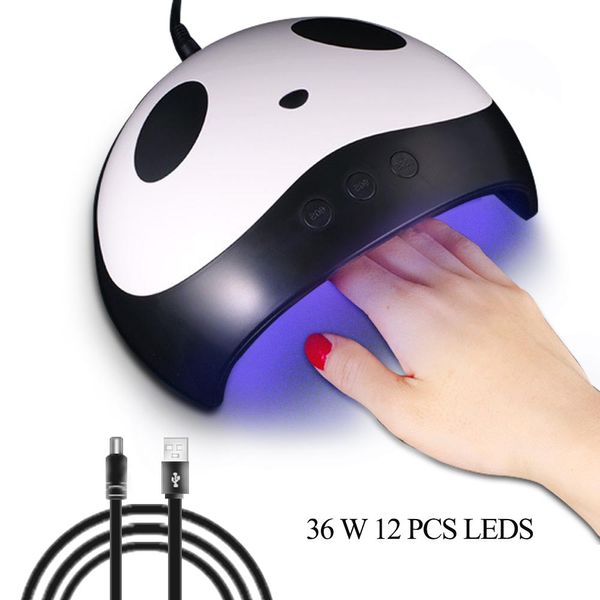 

dmoley 36w uv lamp led lamp for nails nail dryer 12pcs led nail for curing all gels with sensor usb charge art tools