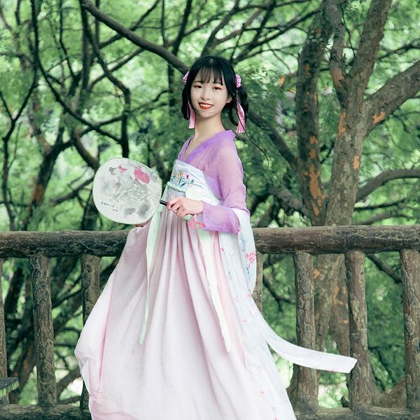 

chinese style women's waist waist skirt skirt embroidered hanfu confrontation student dress dress stage performance clothing, Black;red