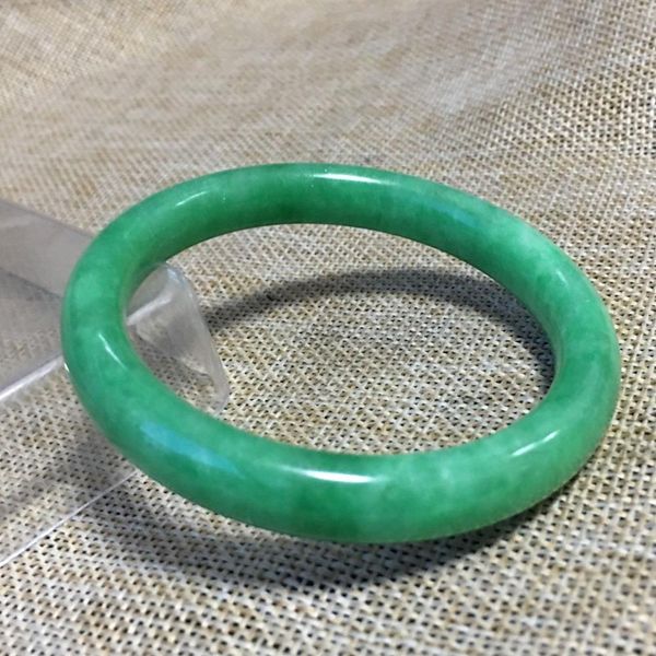 

57mm lavender green stoneite stone bangle bracelet handmade a038, Black