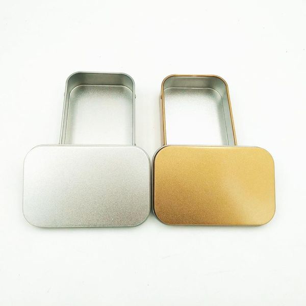 

tin box empty silver gold metal storage box case container organizer for money coin candy keys u disk headphones gift box